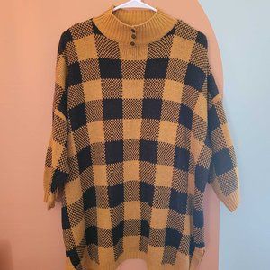 COPY - Vintage Buffalo Plaid Tunic Mock Neck Sweater